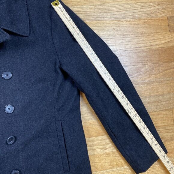 Calvin Klein Wool Blend Peacoat Womens S Medium Black Double Breasted - Picture 5 of 10